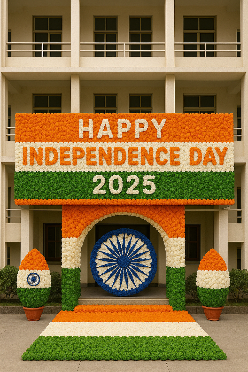 Independence Day Flower Decoration by Sharma Flower Decorators - Tricolor Floral Arrangements for Schools and Offices in Ghaziabad Noida Greater Noida