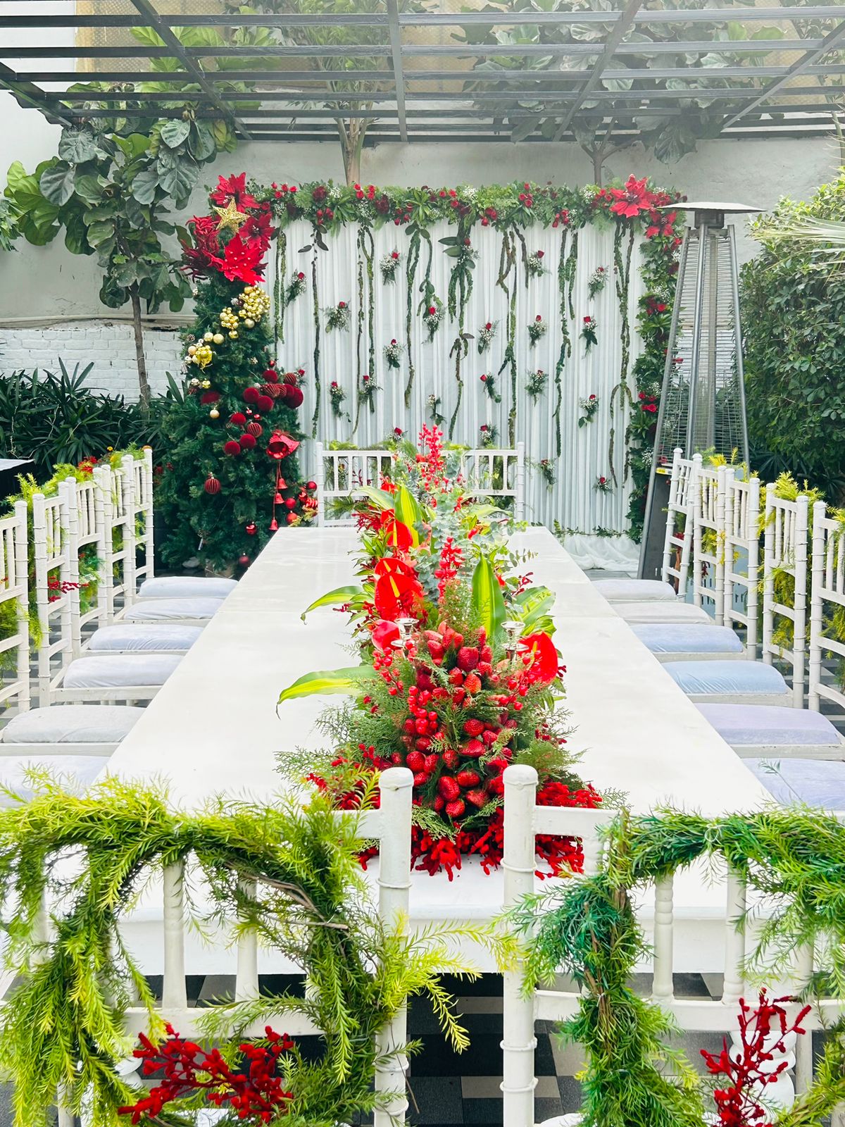 Ring Ceremony Backdrop Flower Decoration Service in Gaur City