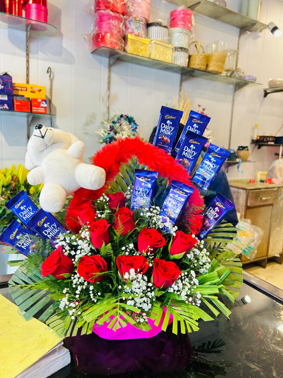 Chocolate Rose Teddy Combo