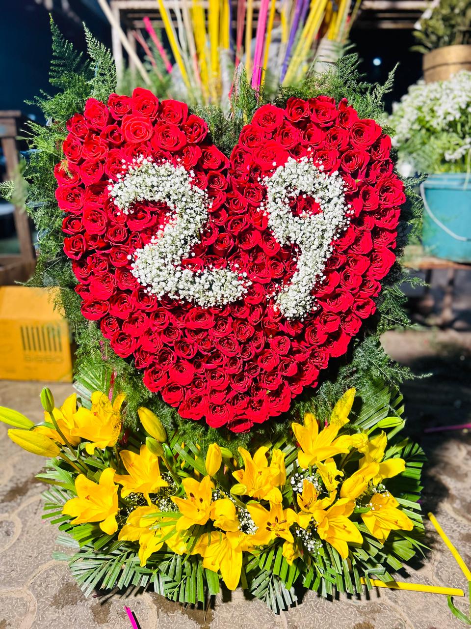 Heart Shape Rose & Lily