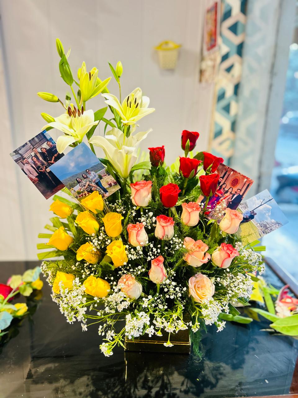 Mix Rose Photo Bouquet