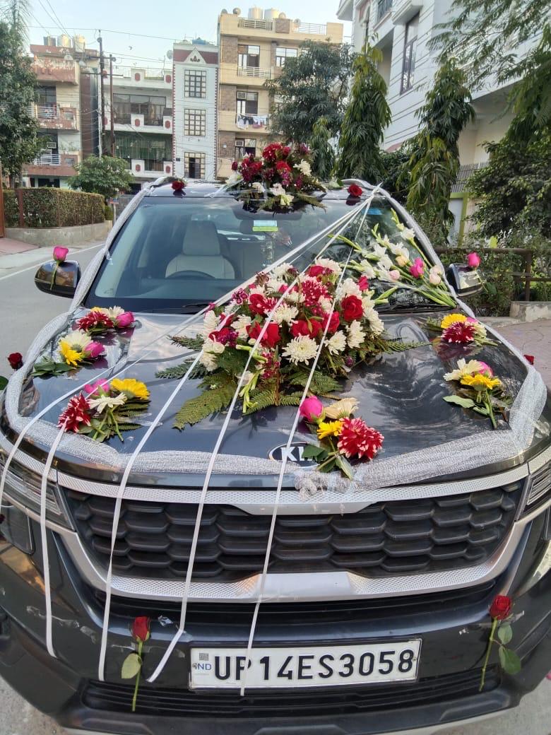 Black Wedding Car Flower Decoration