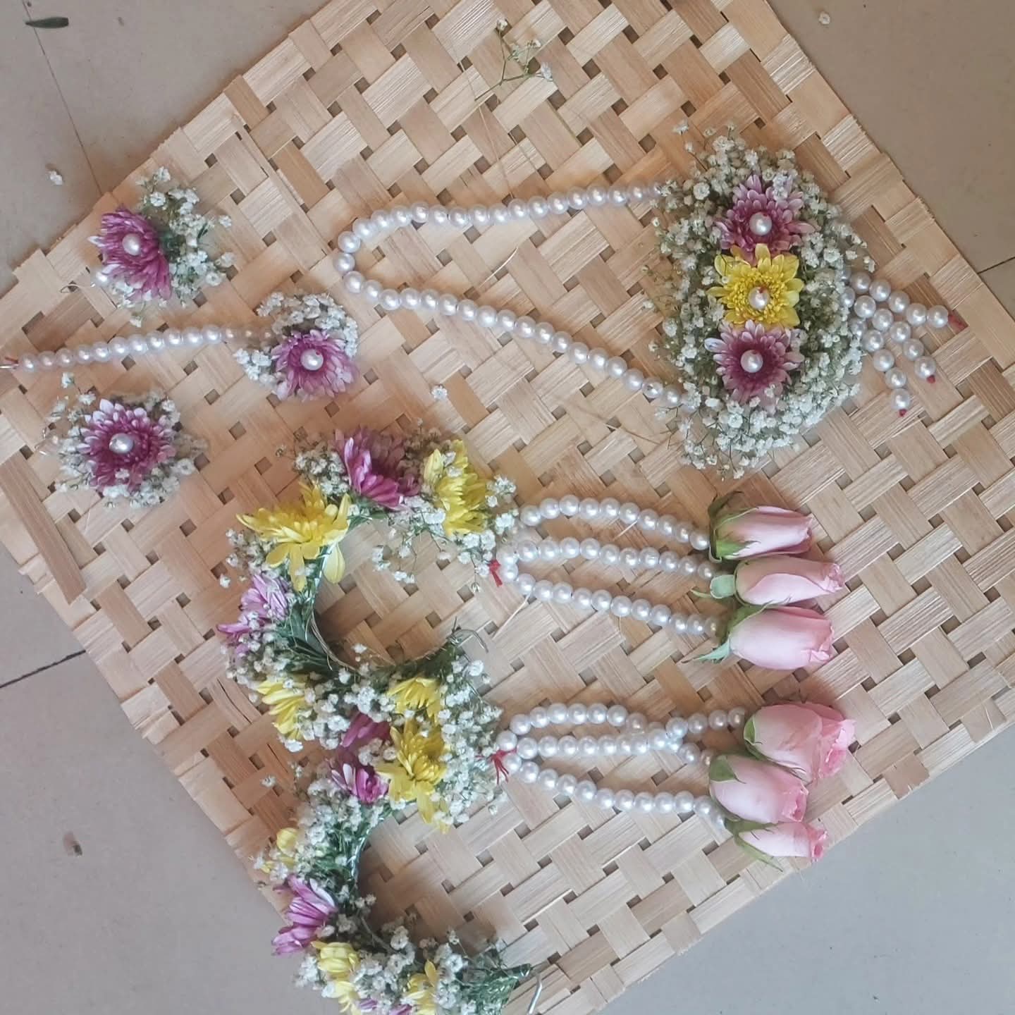Real Flower Jewellery for Haldi Bride