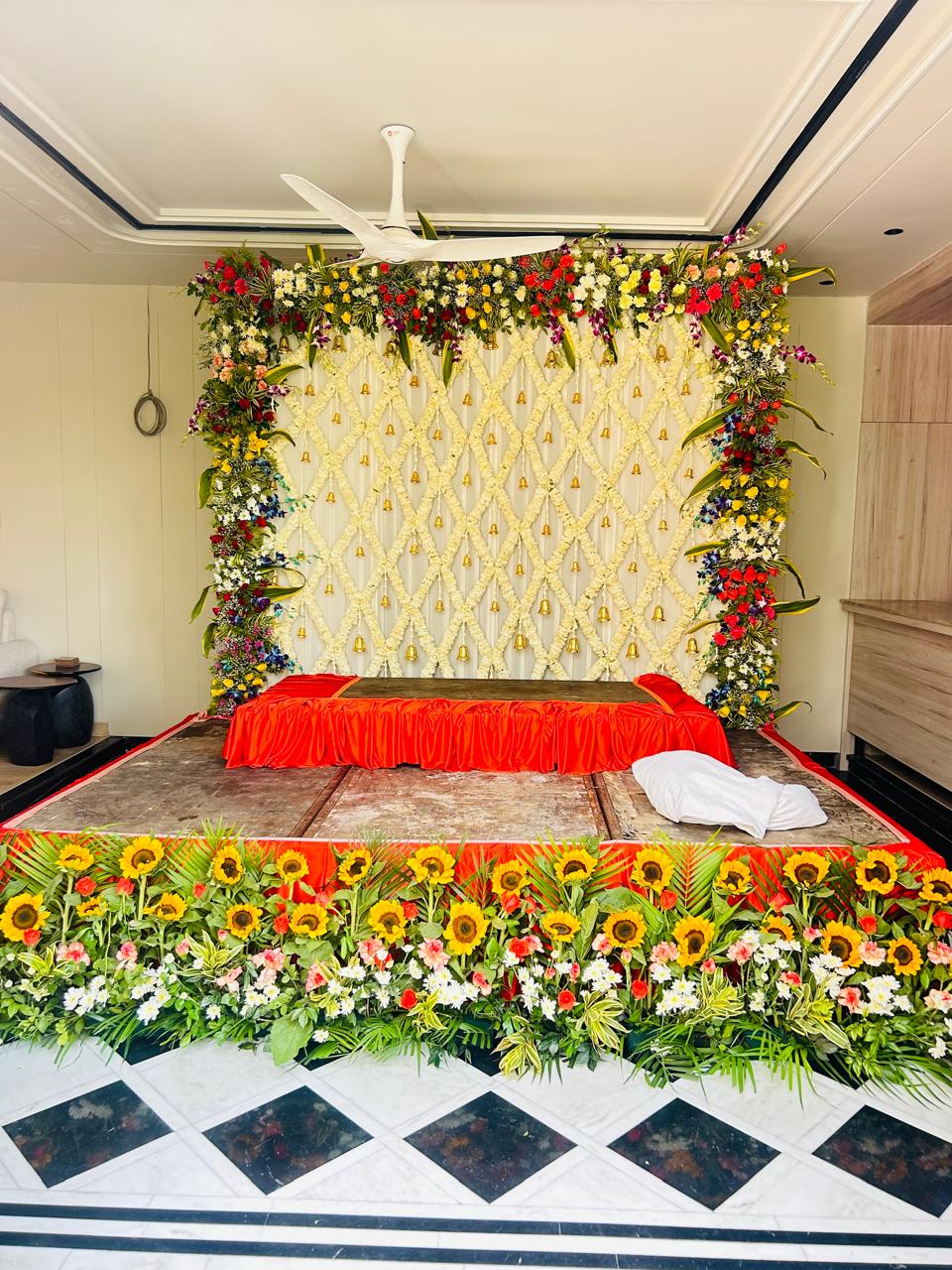 Stage Backdrop Wedding Flower Decoration Ghaziabad